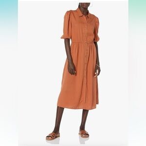 NWT the drop women’s Ellen puff sleeve midi shirt dress